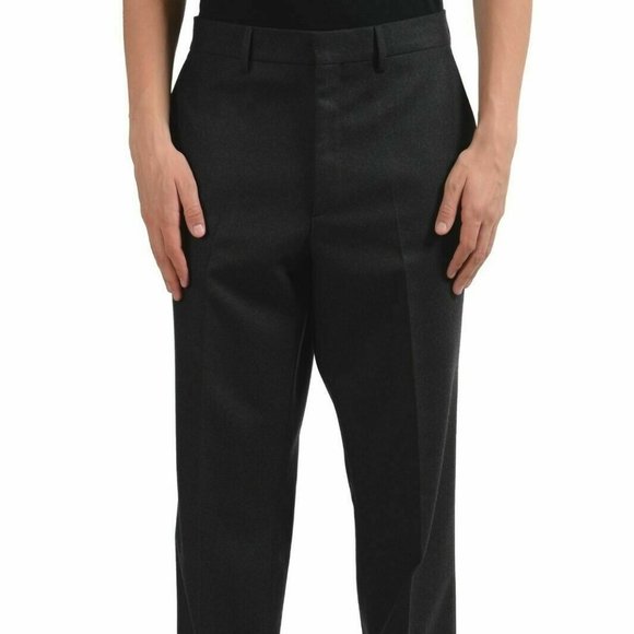 Versace Men's 100% Wool Gray Dress Pants